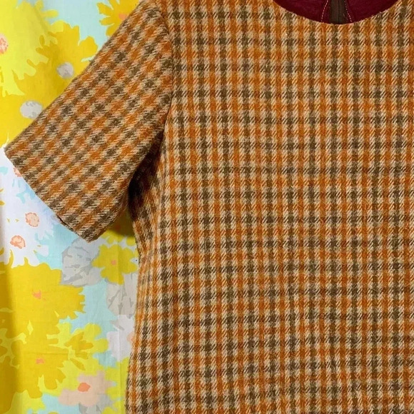 Vintage wool gingham top size large - Picture 4 of 11